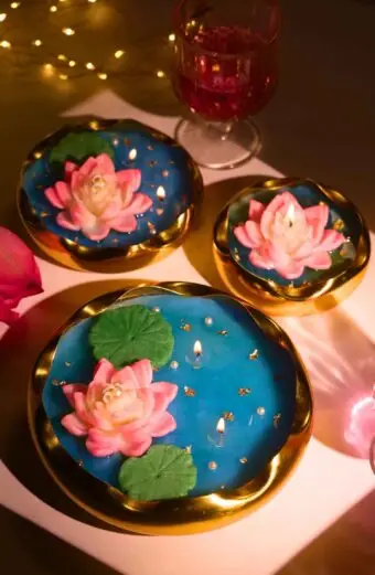 Lotus Pond – Urli Candles Set of 3