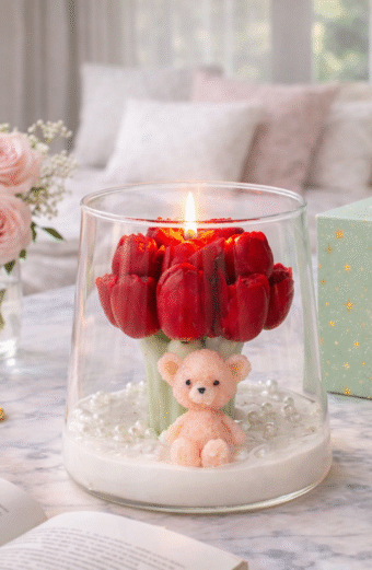 Tulip Bouquet Candle in a Jar